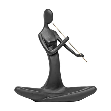 Escultura Figura Tocando Flauta 20cm
