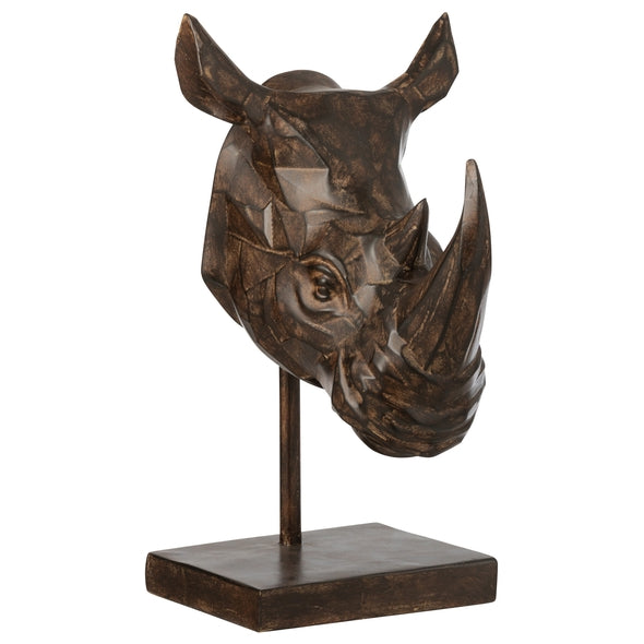 Escultura Cabeca de Rinoceronte 43cm