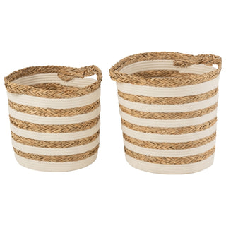 Jg. 2 Cestas Em Fibra 40x35cm 41x38cm