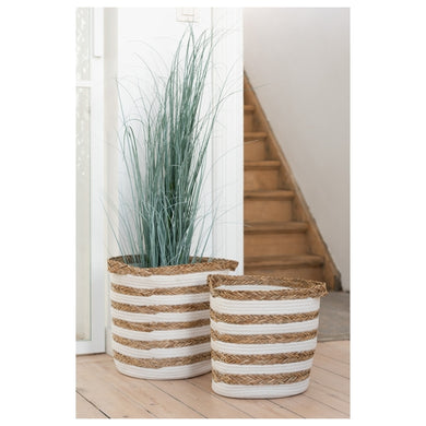 Jg. 2 Cestas Em Fibra 40x35cm 41x38cm
