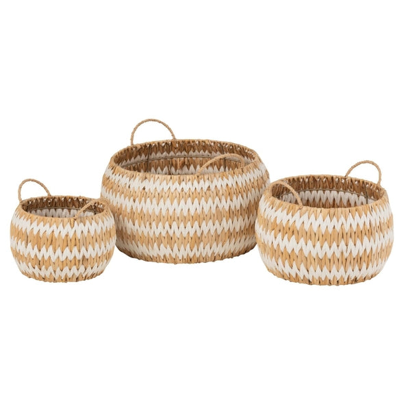 Jg. 3 Cestas Em Fibra 24x20 32x24cm 41x27cm