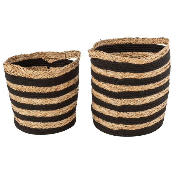 Jg. 2 Cestas Em Fibra 40x35cm 41x38cm