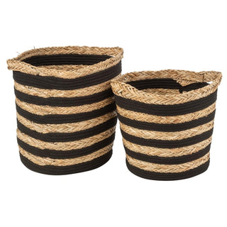 Jg. 2 Cestas Em Fibra 40x35cm 41x38cm