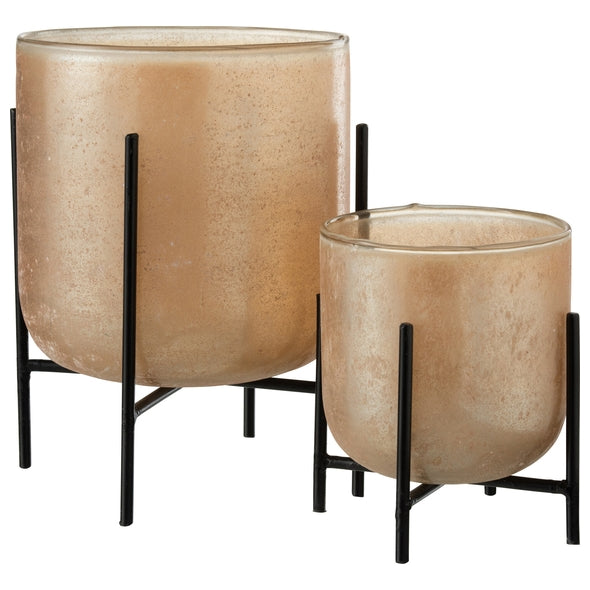 Vaso Astor Em Vidro Com Suporte 23cm