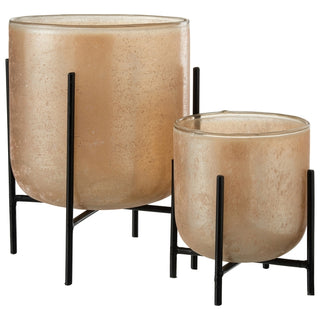 Vaso Astor Em Vidro Com Suporte 23cm