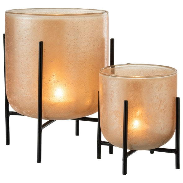 Vaso Astor Em Vidro Com Suporte 23cm