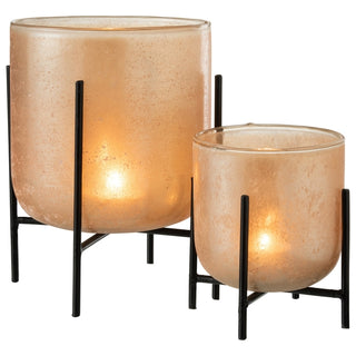 Vaso Astor Em Vidro Com Suporte 23cm
