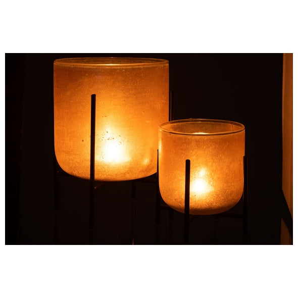 Vaso Astor Em Vidro Com Suporte 23cm