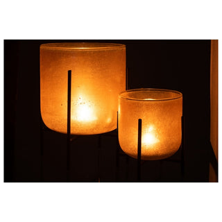 Vaso Astor Em Vidro Com Suporte 23cm
