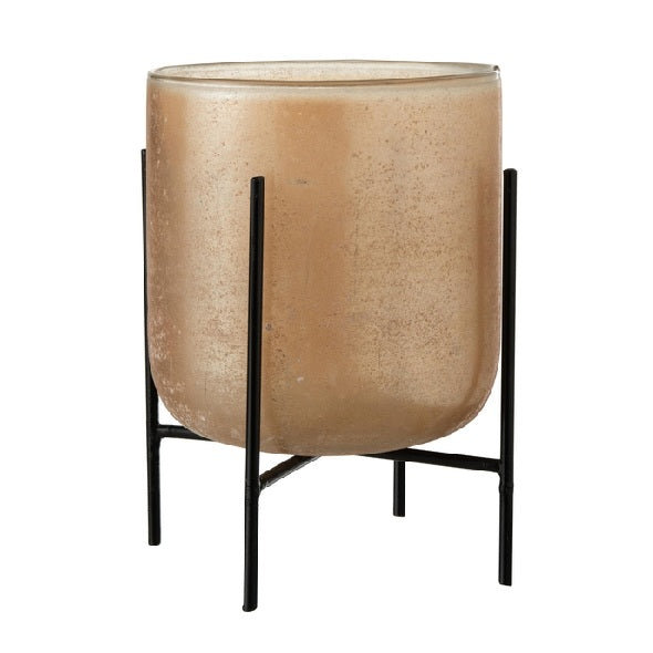 Vaso Astor Em Vidro Com Suporte 23cm