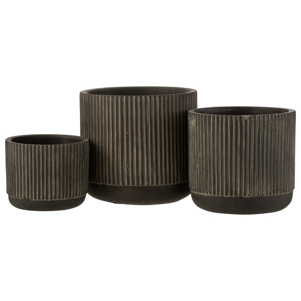 Cachepot Line Preto 14cm