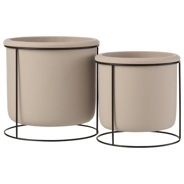 Cachepot Taupe Suspenso C/ Suporte 20cm