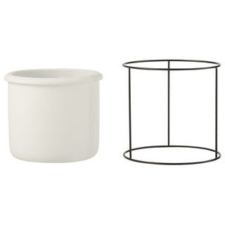 Cachepot Branco Suspenso C/ Suporte 17cm