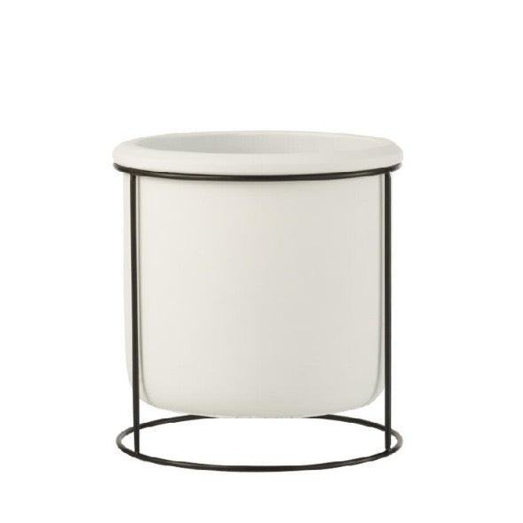 Cachepot Branco Suspenso C/ Suporte 17cm