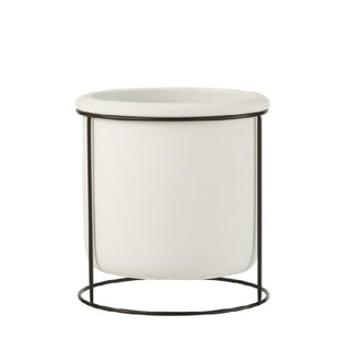Cachepot Branco Suspenso C/ Suporte 17cm