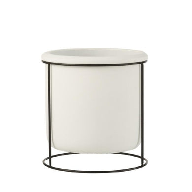 Cachepot Branco Suspenso C/ Suporte 17cm