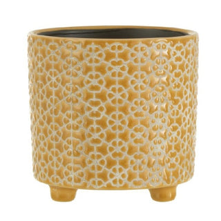 Cachepot Flower Ocre 14cm