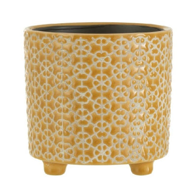 Cachepot Flower Ocre 14cm