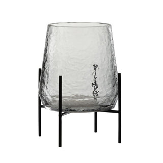 Vaso Em Vidro Maetelado C/ Suporte 26cm