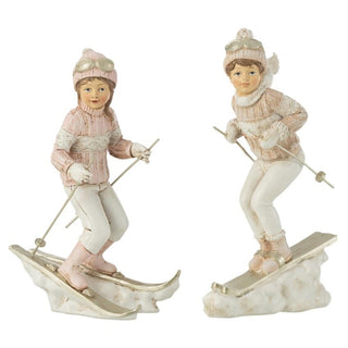 Escultura Criancas Ski 19cm Ass2