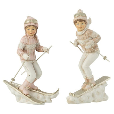 Escultura Criancas Ski 19cm Ass2