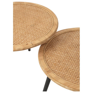 Jg. 2 Mesas Laterais Em Bamboo Natural 68x40 68x57cm