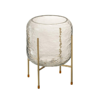 Vaso Em Vidro Maetelado C/ Suporte 23cm