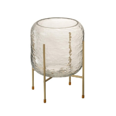 Vaso Em Vidro Maetelado C/ Suporte 23cm