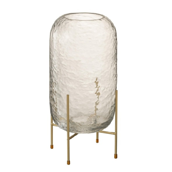 Vaso Em Vidro Maetelado C/ Suporte 37cm