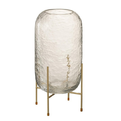 Vaso Em Vidro Maetelado C/ Suporte 37cm