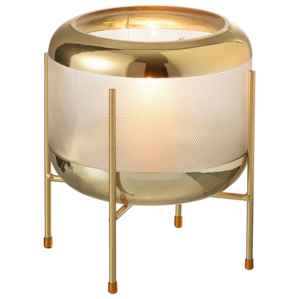 Vaso Patt Transp/dourado C/ Suporte 21cm