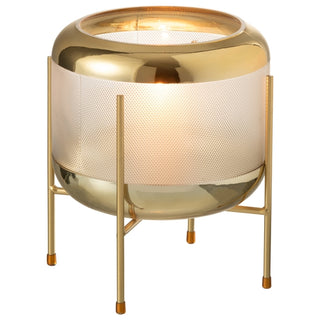 Vaso Patt Transp/dourado C/ Suporte 21cm