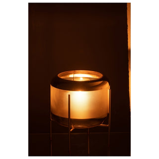 Vaso Patt Transp/dourado C/ Suporte 21cm