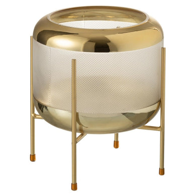 Vaso Patt Transp/dourado C/ Suporte 21cm