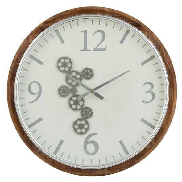 Relogio Engrenagem Branco/natural 74cm