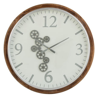 Relogio Engrenagem Branco/natural 74cm