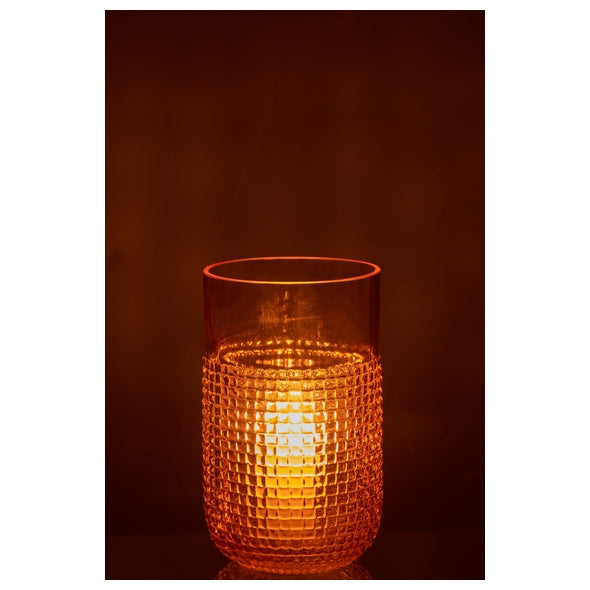 Vaso Pattern Ambar Em Vidro 23cm