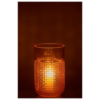 Vaso Pattern Ambar Em Vidro 23cm