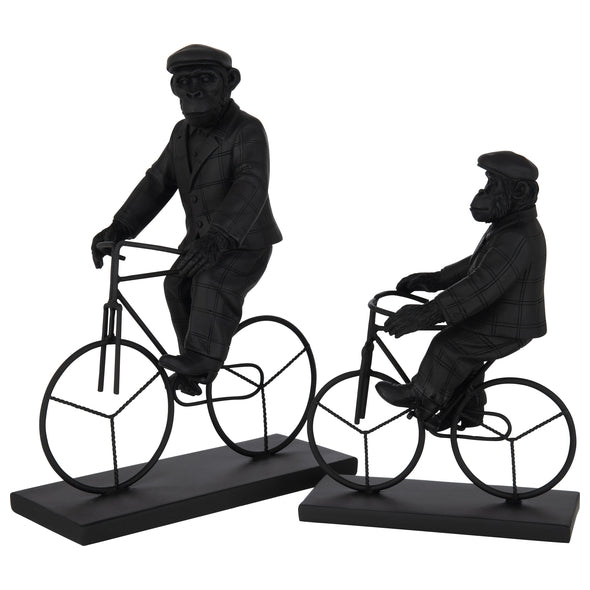 Escultura Macaco Na Bicicleta 33cm