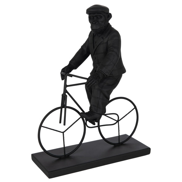 Escultura Macaco Na Bicicleta 33cm