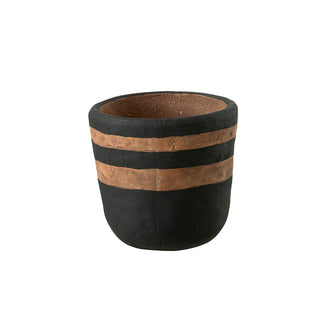 Cachepot Kenia Preto/marrom 14cm