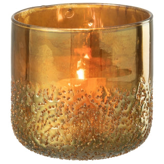 Vaso Mirror Dourado Em Vidro 14cm