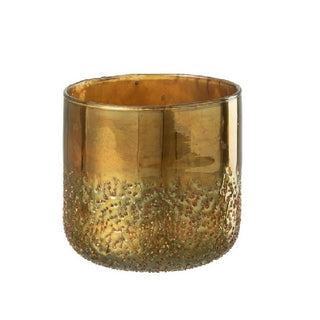 Vaso Mirror Dourado Em Vidro 14cm