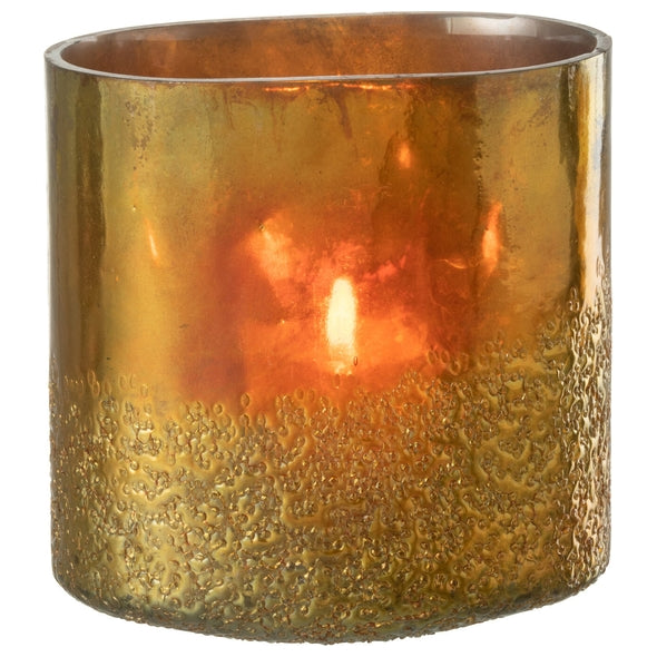 Vaso Mirror Dourado Em Vidro 20cm
