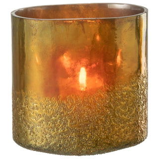 Vaso Mirror Dourado Em Vidro 20cm