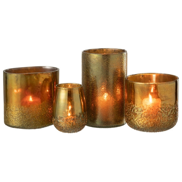 Vaso Mirror Dourado Em Vidro 20cm