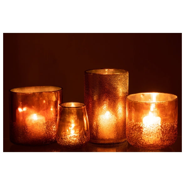 Vaso Mirror Dourado Em Vidro 20cm