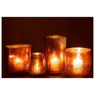 Vaso Mirror Dourado Em Vidro 20cm