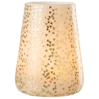 Vaso Triangle Bco/dourado 23cm