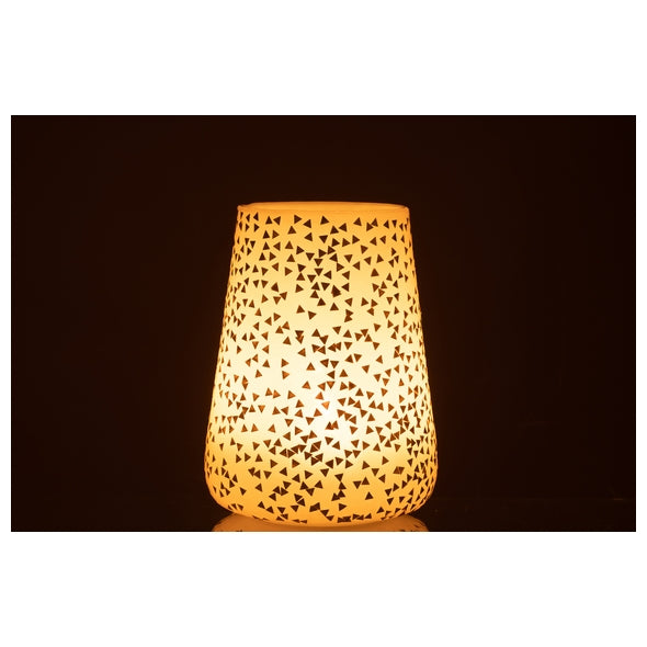 Vaso Triangle Bco/dourado 23cm